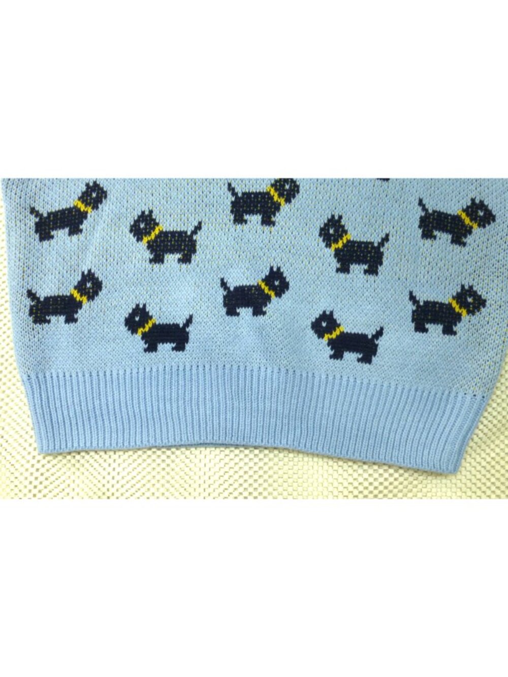 NWT Stranger Things No Boundaries Scottie Dog Sweater Blue M Netflix Ribbed Knit - Picture 7 of 15